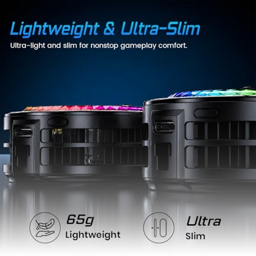 Image of PunnkFunnk Mobile Phone Cooler for Gaming | Fast Cooling Semiconductor Phone Cooler | RGB LED Cooling Fan for Android & iPhone | Low Noise Portable Mobile Radiator for PUBG, BGMI, COD (Black)
