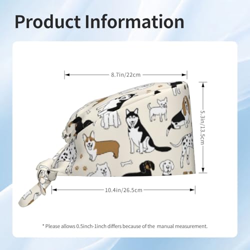 Image of Adjustable Working Cap Breathable Unisex Women Men Elastic Bandage Tie Back Hats Scrub Nursing Doctor Surgeon Cap