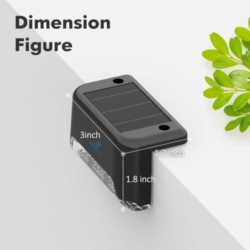 Image of Solar Light Outdoor Garden Home Deck Stair Step Lights, Led Waterproof Balcony Solar Powered Deck Lights for Wall Fence Gate Terrace