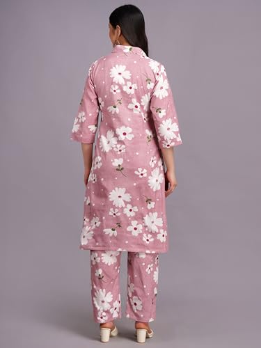 Image of Women's Printed Cotton Blend Co-ord Set Top & Bottom Two-Piece Set Casual & Office Wear