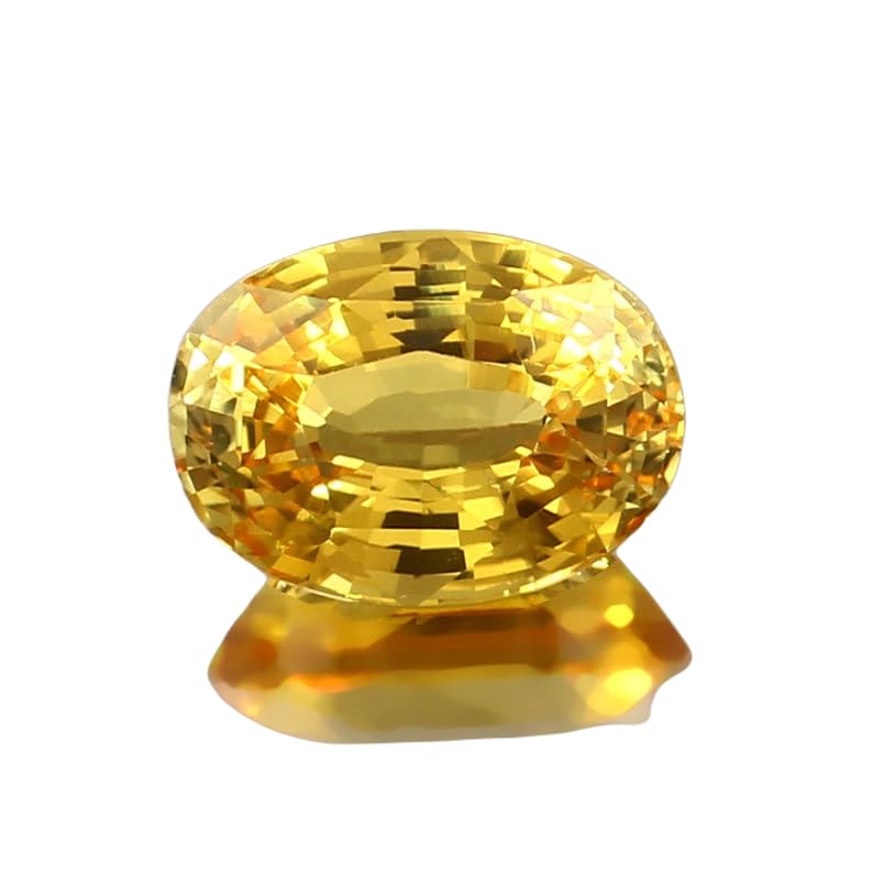 Saphir jaune pierre précieuse ovale 14x10mm pour fabrication de collier, bague et pendentif