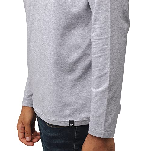 X RAY Men's Crewneck & Hooded Long Sleeve T-Shirt, 95% Cotton Stretch Slim Fit Basic Shirt for Men4