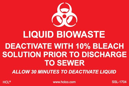 Biohazard - Liquid Biowaste - 2" x 3" Adhesive Vinyl Label (Pack of 25)