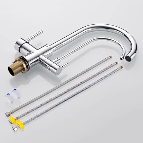 Filtre à eau de lavabo de cuisine mitigeur 3 voies rotable 2 modes brossé - 6