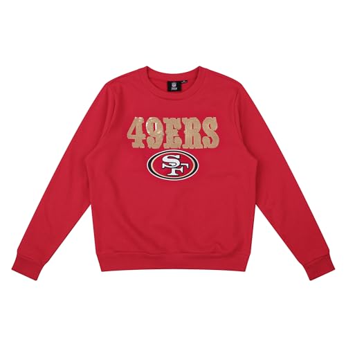 FOCO NFL San Francisco 49ers Women's Sequin Bling Sweatshirt - Size Large