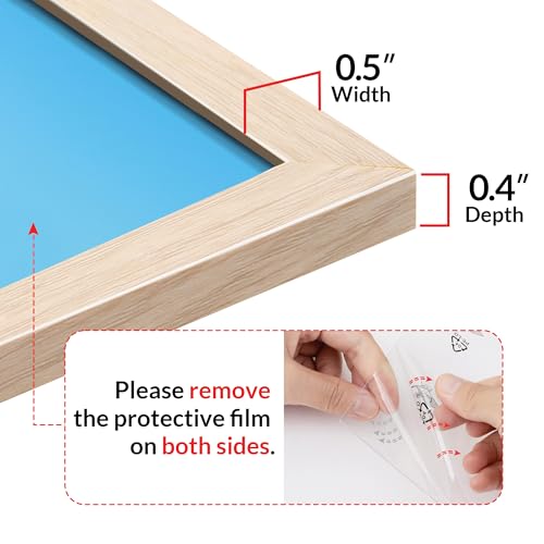 Image of LaVie Home 11x14 Picture Frame for Wall Display, 11x14 Oak Picture Frame with HD Plexiglas, 11 x 14 Poster Frame 1 Pack, Display Frame for Vertical or Horizontal, Classic Collection