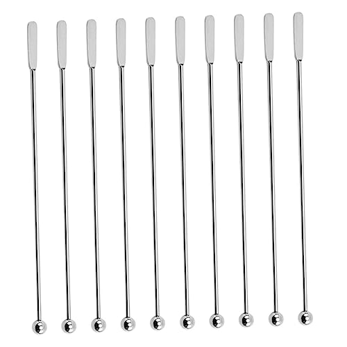 CIYODO 10pcs Stainless Steel Stirring Sticks Beverage Swizzle Stirrers for Cocktails Coffee and Party Drinks Lightweight Resistant Design Long