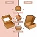 Leafiew 30 Pack Cookie Boxes with Window for Gift Giving – 9x6x3 Inches Bakery Boxes - Small Cookie Containers for Treats, Desserts, Strawberries, Cupcake, Pastry, Charcuterie, Baked Goods (Brown)