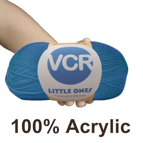 Image of VCR Classic Blue Yarn, 100 Grams Hank, 190 Meters Length, Acrylic Ball for Crochet and Knitting, Soft Crosia Threads, Pack of 1 Yarn, Suitable for DIY Crafts