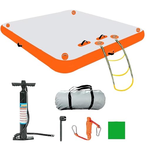Plataforma de natación inflable con superficie antideslizante, escalera desmontable para un fácil transporte, para actividades acuáticas