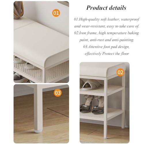 Banc de rangement à chaussures durable pour couloir et chambre à coucher