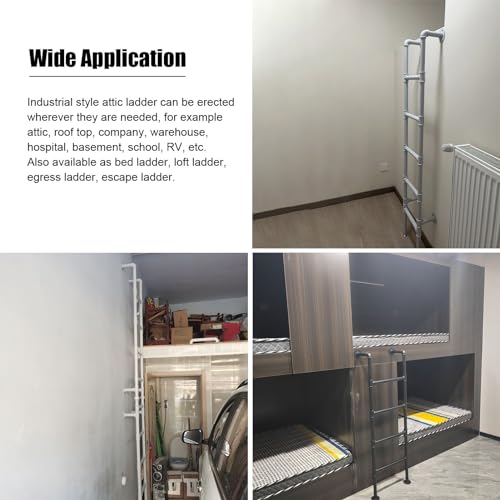 Échelle de lit superposé blanche en acier robuste de 105 cm
