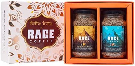 Rage Coffee Festive Treats Gift Pack (Irish Hazelnut | Butterscotch Delight Flavoured Instant Coffee 50 gms jar each) | Made with Arabica Beans