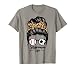 Stepmom Life Messy Bun Hair Funny Soccer Baseball Stepmom T-Shirt
