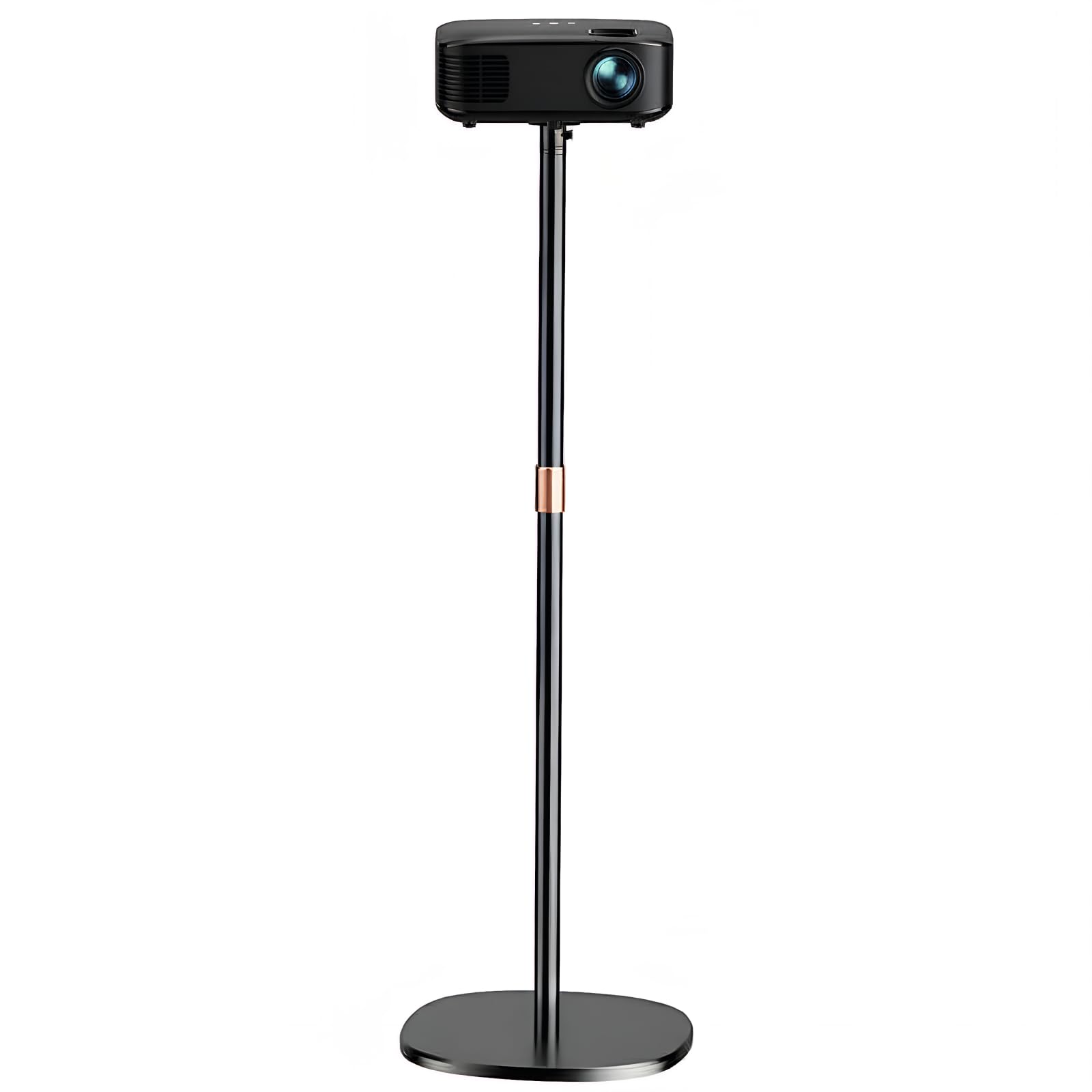 Projector Stand, Soporte Proyector Giratorio de 360° para la Mayoría de los Proyectores, Altura Ajustable de 128 a 164 cm, con Base Resistente para Cine en Casa, Sala de Juegos u Oficina.