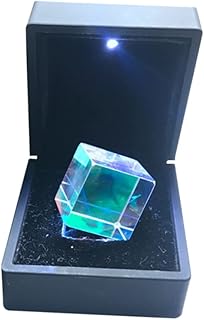 VILLCASE Vidro Dicróico Vitrais Transparente Caixas De Presente Cubo Cmy Decoração Do Quarto Caleidoscópio Cubo De Vidro Cubo Rgb Cubo Óptico Prisma Cristal Decorar Brinquedo Duas Cores