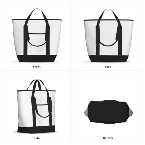 Grand sac isotherme doux à imprimé blanc de courses réutilisable - 5