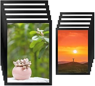 10 Pcs Magnetic Display Frame,5pcs A4 & 5pcs A3 Magnetic Photo Picture Frame,Waterproof Self Adhesive Magnetic Paper Holder for Wall Door,Window Sign Holder Document Frame for License,Photos