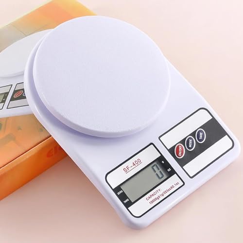Image of eumqestoer SF-400 Digital Kitchen Weighing Scale | 10Kg x 1g Precision | Food Scale with LCD Display for Cooking, Baking, Meal Prep & Healthy Diet | Compact Weight Machine for Home Use (White)