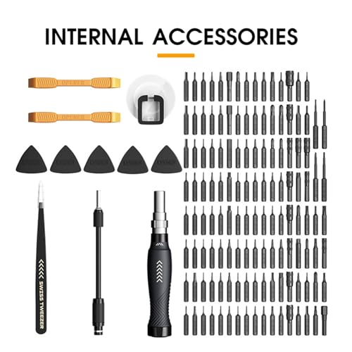 JKELPV Home Tool Kit 145Pcs Precision Screwdriver Set Torx Hexagon Screwdriver Kit Tool Sets(122 black) - Image 6