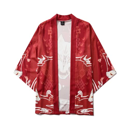 Unisex 3/4 Sleeve Shawl Cardigan Cosplay Streetwear Beach Shirt Blouse for Men Japanese Yukata Kimonos2