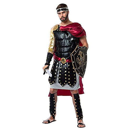 EraSpooky Adulte Romain Guerrier Cosplay Costume Hommes Fête Gladiateur Costume Vêtements Drôle Halloween