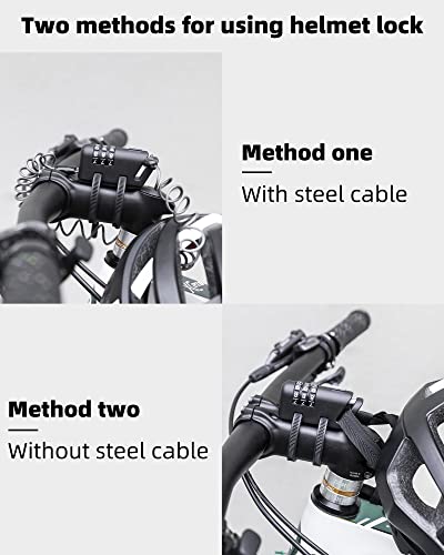 Rockbros Motorcycle Helmet Lock Bike Helmet Lock Lightweight Cable Lock With Combination Retractable Bicycle Cable Lock For Luggage Scooter #TOP5