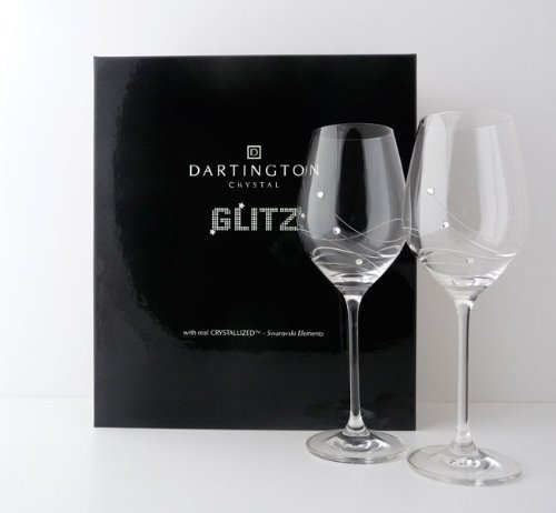 Verres à vin Dartington Glitz personnalisés avec gravure de message