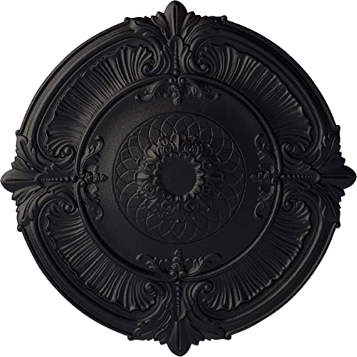 39 1/2"OD x 2 1/2"P Attica Ceiling Medallion (Fits Canopies up to 3 3/4"), Hand-Painted Steel Gray