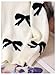 RoseSeek Girl's Bow Graphic Sweaters Crewneck Long Sleeve Knit Pullover Tops Drop Shoulder Knitwear Black and White 11Y