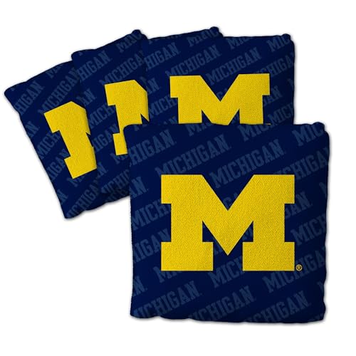 Sacs de cornhole YouTheFan NCAA Michigan Wolverines bleu accessoire de jeu extérieur de jardin