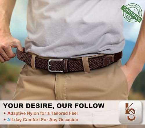 Image of KEMISANT Men's Golf Belt Nulti-pack, Braided Woven Stretch Belt for Gift Men Casual Jeans Sports Work 1 3 /8 inch