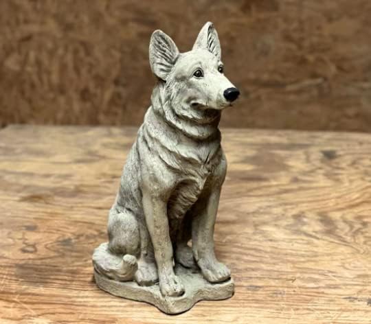 Concrete German Shepherd Dog FigureRealistic Shepherd Figurine Police Dog Memorial Stone Figure
