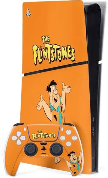 Skinit Decal Gaming Skin Compatible with PS5 Slim Digital Edition Bundle - Officially Licensed The Flinstones The Flintstones Pattern Design