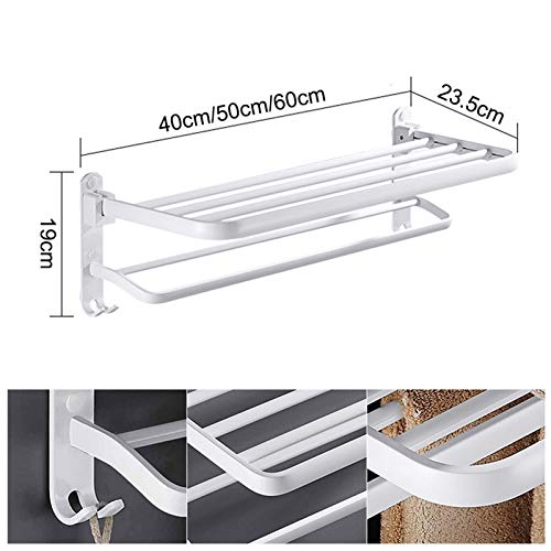 Porte-serviettes mural sans perçage 40cm pour ranger vos serviettes de bain - 2