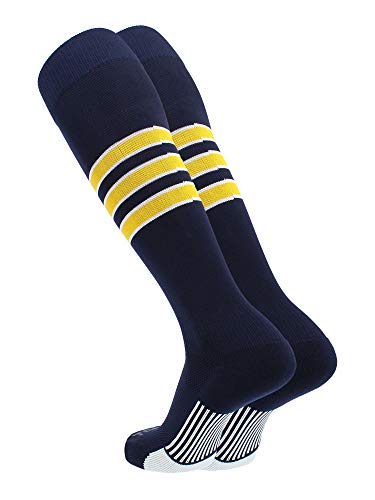 Image of Baseball & Softball Socks | USA Made Dugout Series Striped | Over the Calf | Sizing for Youth Boys, Girls, Men, & Women's