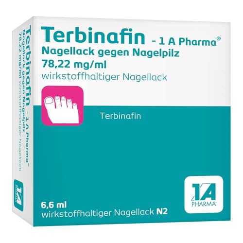 Terbinafin – 1 A Pharma® | 1. Nagellack gegen Nagelpilz| 6,6 ml | Bekämpft den Nagelpilz* gezielt | Trocknet in 30 Sekunden