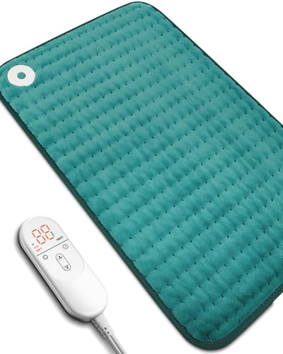 Image of Heating Pad for Period Cramps, Mothers Day Gifts & Birthday Gifts for Women Mom Men Dad, Electric Heating Pads for Abdomen /Waist /Shoulder, 17 inch x 33 inch, 6 Heat Settings, 4 Auto-Off, Teal Green
