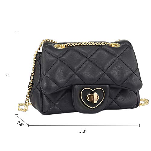 mibasies Kids Purse Toddler Gifts for Little Girls Crossbody Purses Presents,Small,(A4 black)