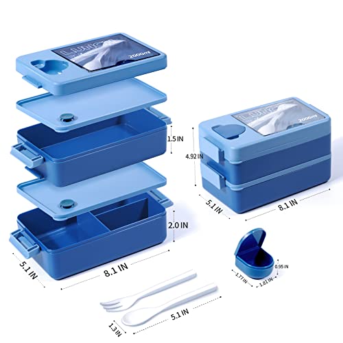 Gyosugang Bento Box Adult Lunch Box, Lunch Box For Men Women, Lunch Containers With Utensil Set And Condiment Box, Leak Resistant Bento Box For Work, Dining Out, Picnic #TOP1