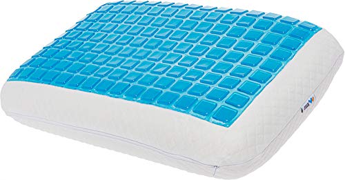 Mindful Design Slim Extra Firm Memory Foam Pillow w/Cooling Gel Panel for Stomach