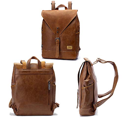DokinReich Vintage Rucksack Wanderrucksack Retro Laptoprucksack Hiking Backpack Damen Herren Schultertasche Rucksack Für Camping Reise Geeignet, L, Braun