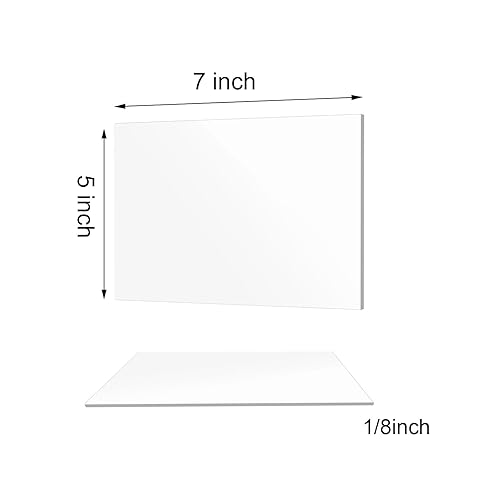 Miniatura 3 de USAMILY 3 hojas acrílicas de 5 x 7 pulgadas, 18 pulgadas (0.118 in) de grosor para marcos de fotos, manualidades, proyectos de exhibición de