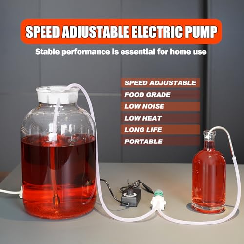 Image of Food Grade Self Priming Water Transfer Pump for Coffee machine /ice Maker, 110V Electric Pump with Speed Control with13ft Hose,Diaphragm Pump for Home Brewing Wine /Beer /Beverage,2L /min,Low Noise