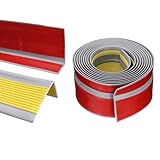 QUARKZMAN Stufenkantenschutz, rutschfeste Treppenstufen, selbstklebende Treppenstufenleisten für den Innen- und Außenbereich, Zuhause, Büro, Gelb (3 m)