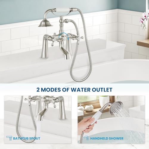 Gotonovo B08FDPQQ2B Deck Mount Tub Bathtub Faucet Clawfoot thumb #4