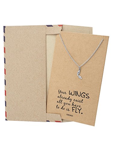 Quan Jewelry Guardian Angel Jewelry Necklace, Gifts For Her, Necklaces For Woman, Angel Wing Charm Pendant, Graduation Gift, New Beginnings And Freedom Inspired Charm #TOP6