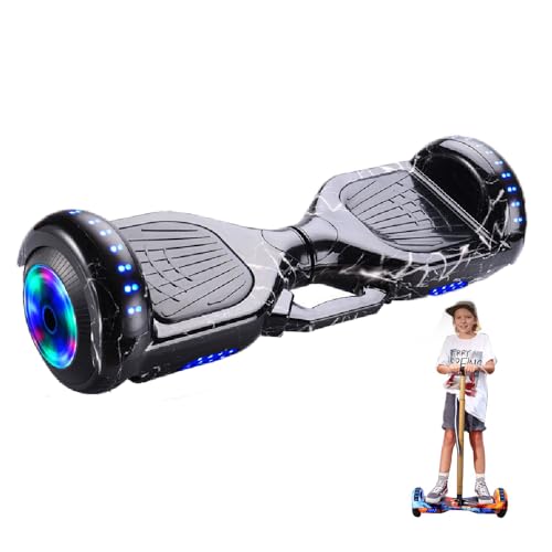 [Esluve]バランススクーター 電動スクーター 立ち乗り二輪車 保護具6点セット ハンドレールバー 電動バランス 7インチ 子供/大人用 キックスクーター バランスボード Bluetooth タイヤLEDライト付 スマートスクーター 安定 耐荷重120KG 贈り物 誕生日 プレゼント[メーカー一年保証]
