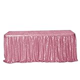 KOHYUM Spakly Drapierter Tischrock, 1,8 m breit x 76,2 cm, Tropfen-Fuchsia-Rosa, Tischrock for Geburtstagsfeier, Babyparty, Desserttisch, Hochzeitstorte, Ausstellungsempfang (Color : 1pcs)