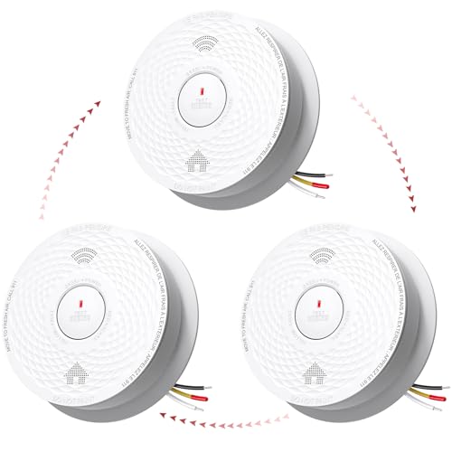 Hardwired Interconnected Smoke and Carbon Monoxide Detector Combo, 2 in 1 Smoke and CO Detector with...